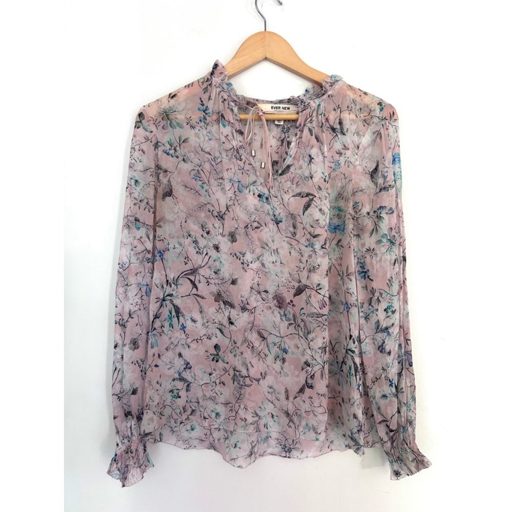 Ever New Floral Blouse Size 8 Pink
